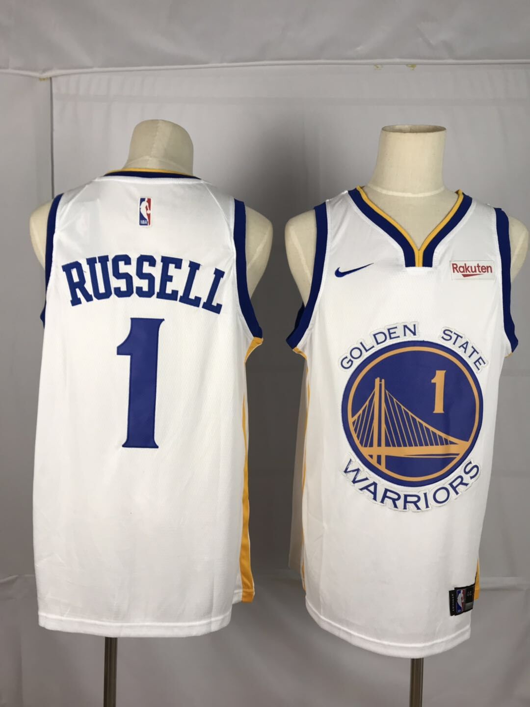 Men Golden State Warriors 1 Russell white Nike Game NBA Jerseys